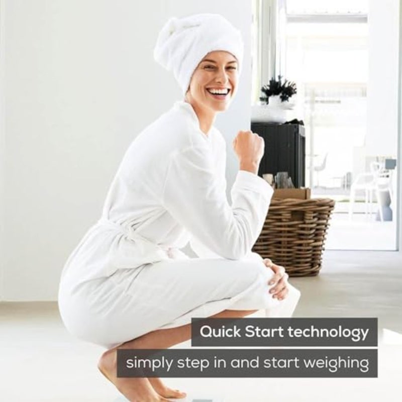 GS 10 Digital Glass Scale Sleek Tempered Glass Body Weight Scale with LCD Display, Automatic On/Off, 150kg Capacity German Precision Modern Bathroom Scale 5-Year Warranty - Image 2