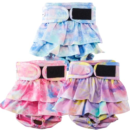 VUNCESSIN Reusable Dog Diapers Female Medium Washable, Premium Doggie Diaper for Dogs, Pack of 3, Highly Absorbent Dog Diaper for Heat, Incontinence and Puppy Training(M) - Image 1