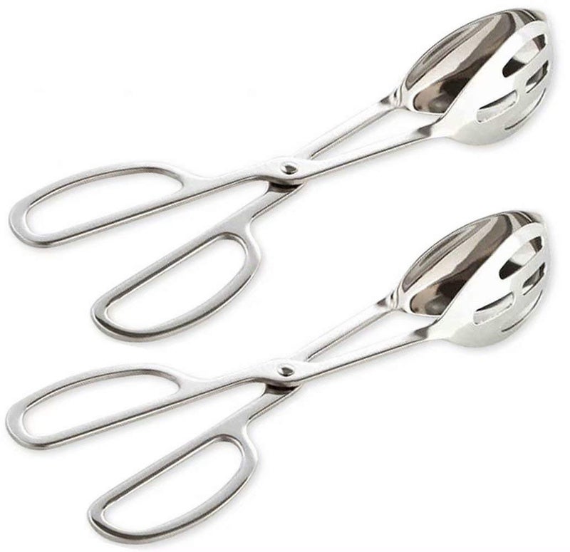 KEBE 2PACK Serving Tongs for Buffet Party Catering Thickening Food Serving Salad Cake Bread Kitchen Tongs Stainless Steel