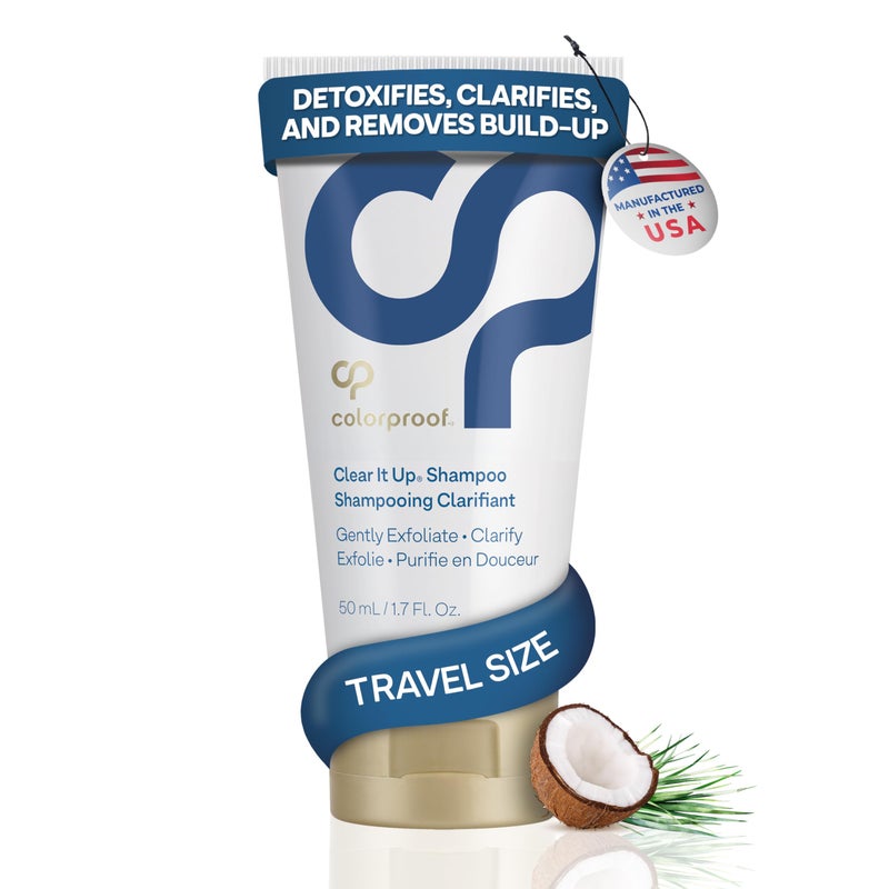 Colorproof Clear It Up Clarifying Shampoo 17 Fl Oz Travel Size Shampoo for Color Treated Hair Coconut  Lemongrass Scent