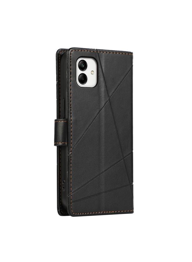 S-TOP Case For Samsung Galaxy A05 PU Genuine Leather Texture Embossed Line Phone Case - Image 3