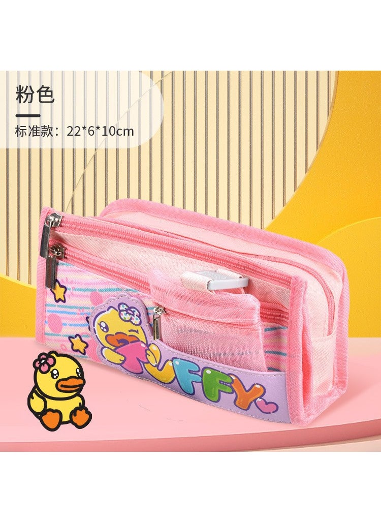 Generic - Large Capacity Yome B .DUCK Duckling Children Primary School Stationery Box Pencil Case Boys Girls Casual Style Universal BD22-4090B Pink - Image 1