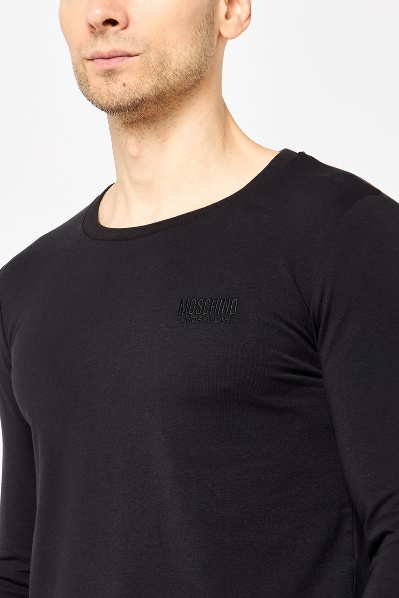 MOSCHINO Men 2 Pcs Embroidered Logo Long Sleeves Top And Plaid Pajama Set, Multicolor - Image 4