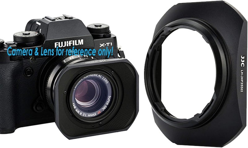 JJC JJC Dedicated Black Metal Square Bayonet Lens Hood for Fujinon XF35mmF2 R WR XF23mmF2 R WR Fuji 35mm F2 Hood 23mm F2 Lense Hood Slide in Front Cap Replaces Fujifilm LHXF352 LH XF35 2 Hood Shade  - Image 4