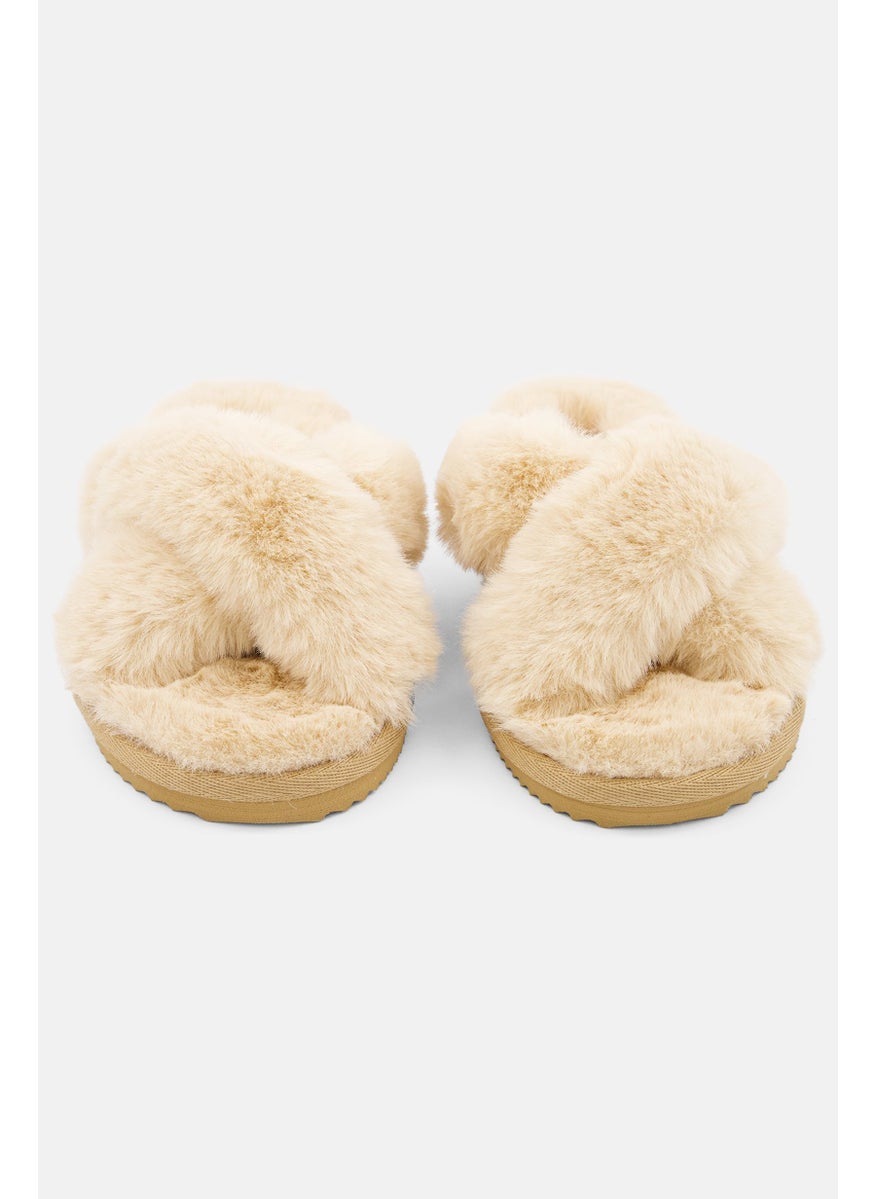 Michael Kors - Women Medium Faux Fur Lala Slipper, Blush - Image 1