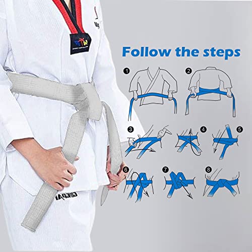 Hithop 8.6ft Long Soft Belt for Martial Arts Karate Taekwondo Judo (White) - Image 4