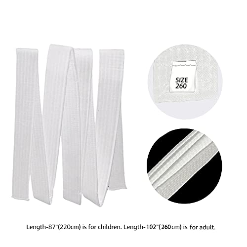 Hithop 8.6ft Long Soft Belt for Martial Arts Karate Taekwondo Judo (White) - Image 2