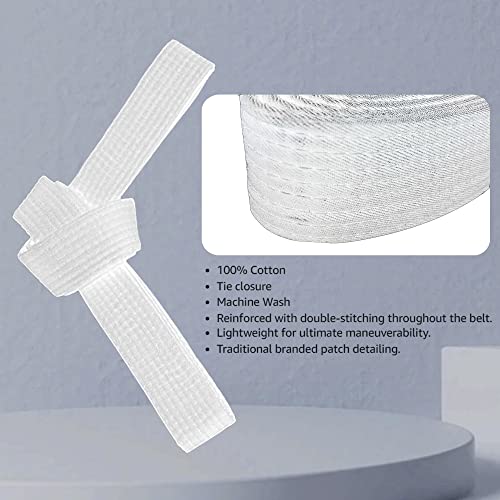 Hithop 8.6ft Long Soft Belt for Martial Arts Karate Taekwondo Judo (White) - Image 3