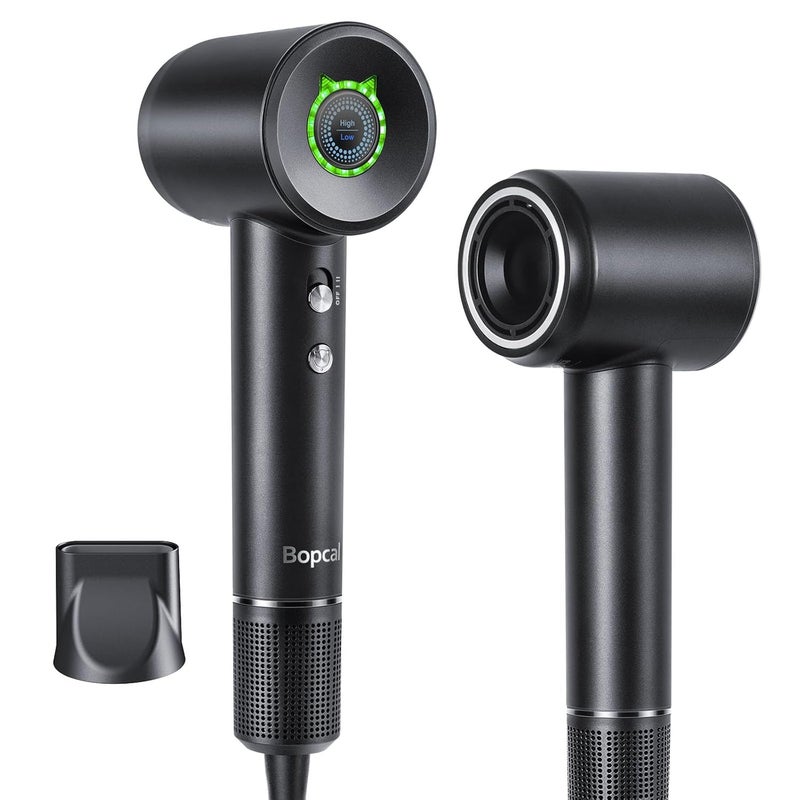 Hair Dryer  Bopcal Ionic Blow Dryer with Concentrator for All Hair Types110000 RPM HighSpeed Fast Drying Lightweight and Quiet 200 Million Negative Ions Dryer with ThermoControl 1500w