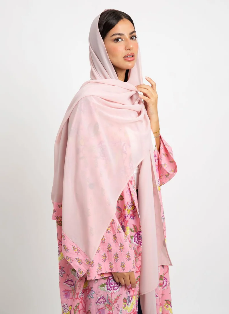 Kaafmeem Pink Pastel Garden Bohemian Abaya