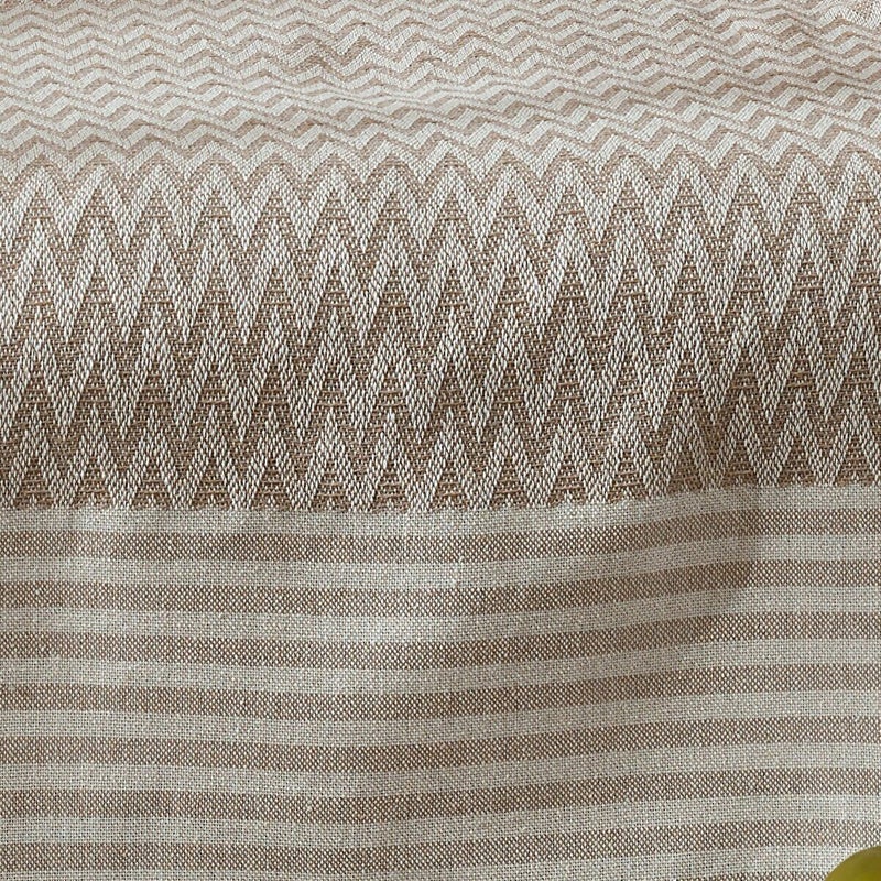 Vagonik - Zigzag Natural Linen Seat Cover | Sofa Throw Sofa Bed Cover - Image 1
