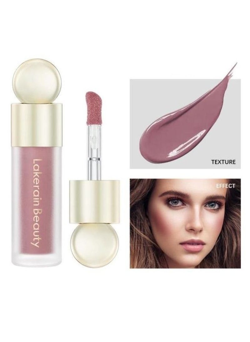 lakerain أحمر خدود سائل مخملي للخدود، أحمر خدود سائل كريمي ناعم متعدد الألوان، فرشاة كبيرة، لون بشرة سائل للعيون والشفاه، يدوم طويلاً، مظهر طبيعي يمتزج بشكل مثالي مع البشرة (#03) - Image 1