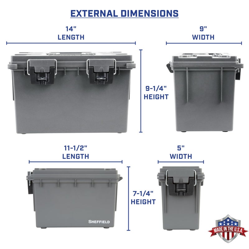 Sheffield 12755 Storage Bins With Lids, 2-Pack Stackable Storage Bins, Made in USA, Lockable and Water-Resistant Containers with Lids, Plastic Containers for Home, Classroom, and Dorm - Image 4