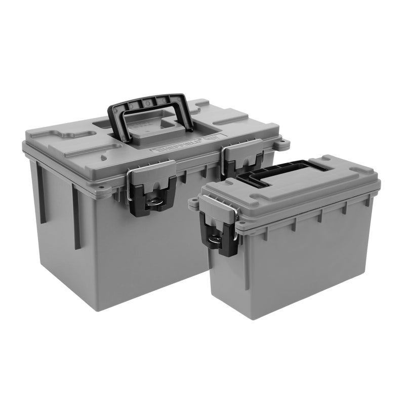 Sheffield 12755 Storage Bins With Lids, 2-Pack Stackable Storage Bins, Made in USA, Lockable and Water-Resistant Containers with Lids, Plastic Containers for Home, Classroom, and Dorm - Image 1