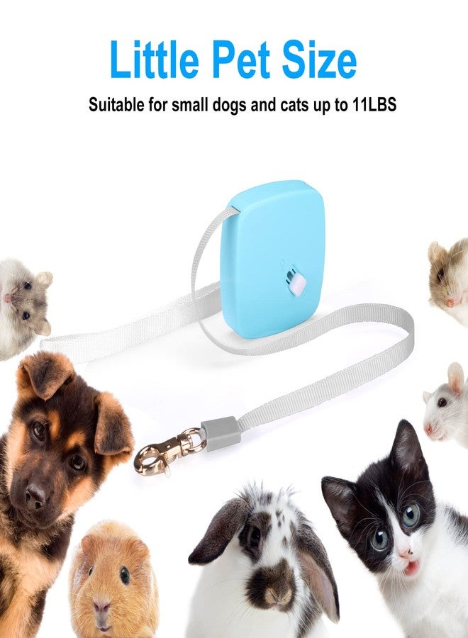 CUGBCUG Retractable Dog Leash for Small Dogs Cats up to 11lbs with 6.5ft Anti-Pull Strong Nylon Tape, Hands Free, Mini and Portable Walking Leash with Wrist Strap, One-Hand Brake, Blue Square - Image 4