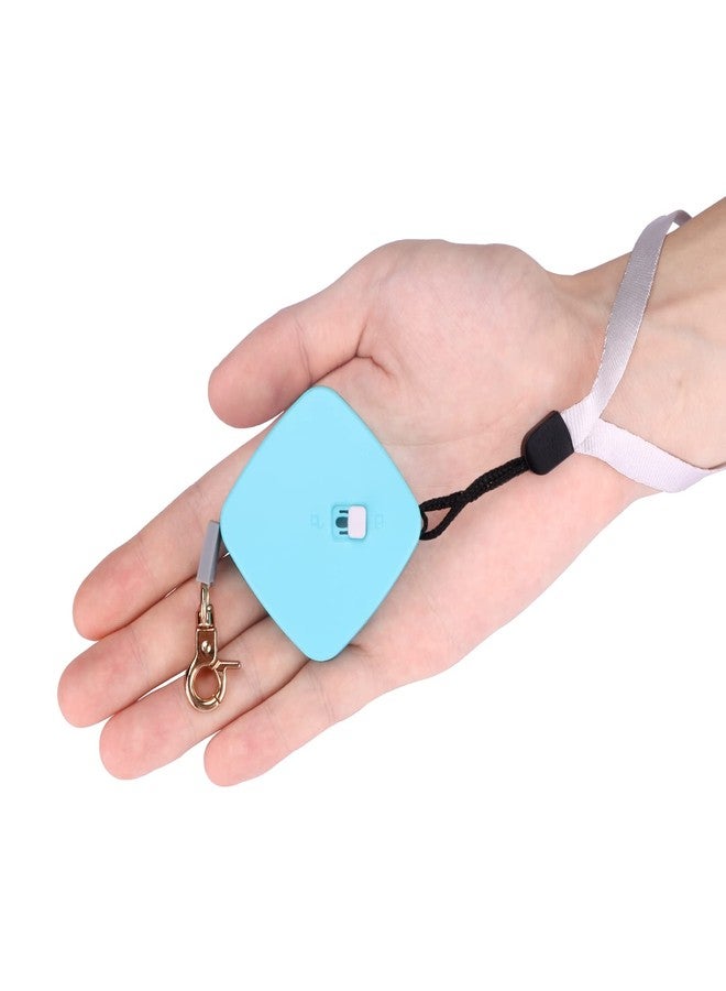 CUGBCUG Retractable Dog Leash for Small Dogs Cats up to 11lbs with 6.5ft Anti-Pull Strong Nylon Tape, Hands Free, Mini and Portable Walking Leash with Wrist Strap, One-Hand Brake, Blue Square - Image 1