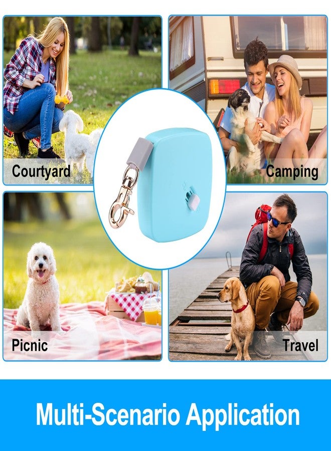 CUGBCUG Retractable Dog Leash for Small Dogs Cats up to 11lbs with 6.5ft Anti-Pull Strong Nylon Tape, Hands Free, Mini and Portable Walking Leash with Wrist Strap, One-Hand Brake, Blue Square - Image 5