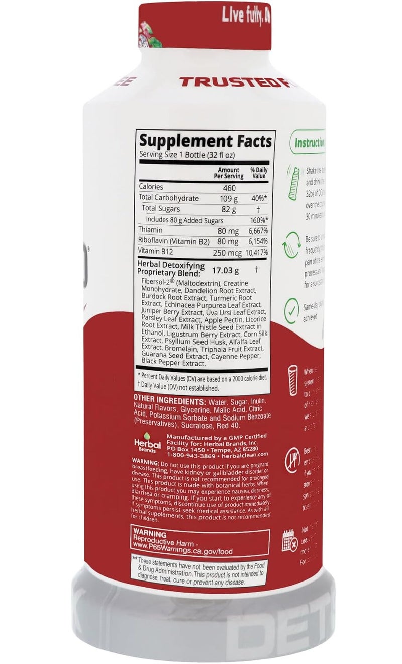 Herbal Clean Same-Day Premium Detox Drink, Dragon Fruit Flavor, 32 Fl Oz - Image 2
