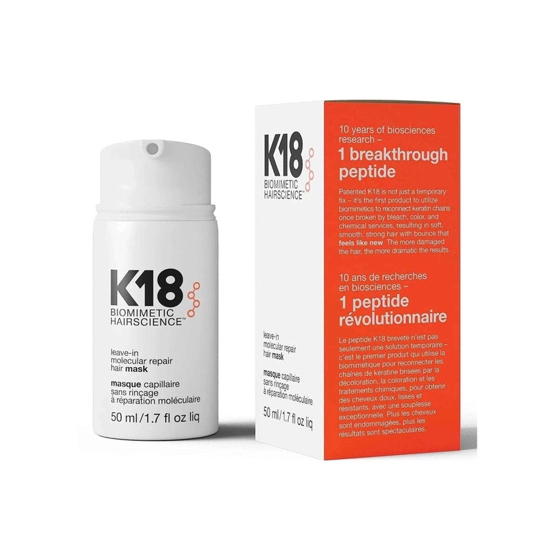 K18 Leave-In Molecular Hair Mask, Repairs Dry or Damaged Hair 50ml - Image 1