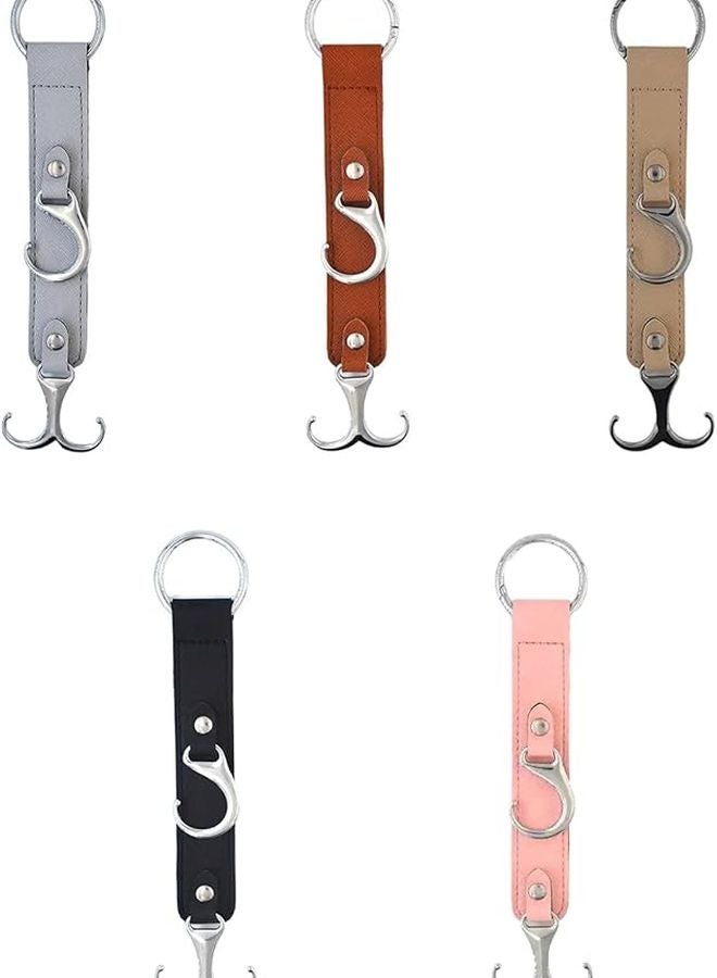 Khaki Leather Back Hook Quick Installation Multipurpose Organizer For Home And Vehicle - Image 5