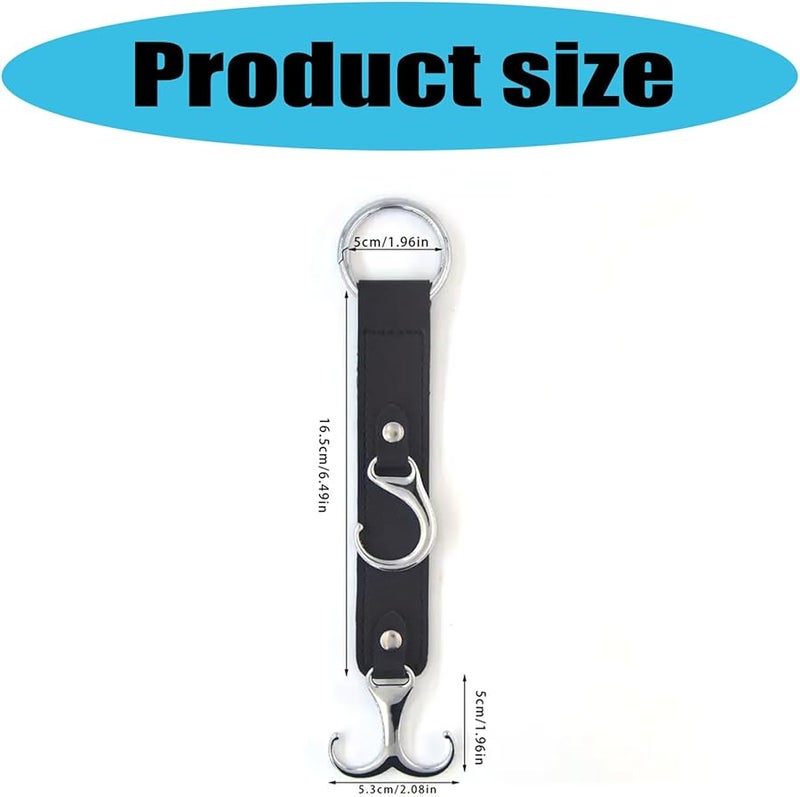 Khaki Leather Back Hook Quick Installation Multipurpose Organizer For Home And Vehicle - Image 4