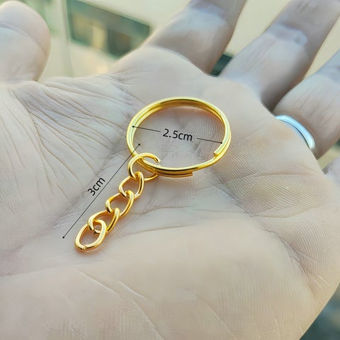2.5cm Keychain with Chain, Keyring Pendant 2.5CM [chain gold] key ring