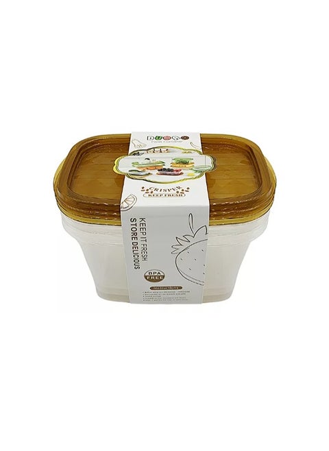 Set of 3 Plastic Same Size Food Storage Containers