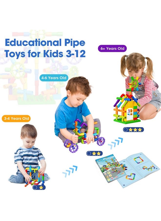 burgkidz burgkidz Building Blocks STEM Pipe Tube Learning Toys Birthday Gifts, Educational Autistic Toy Compatible Building Pipeworks Constructions for Kids Boys Girls Ages 3 4 5 6 7 8+  - Image 5