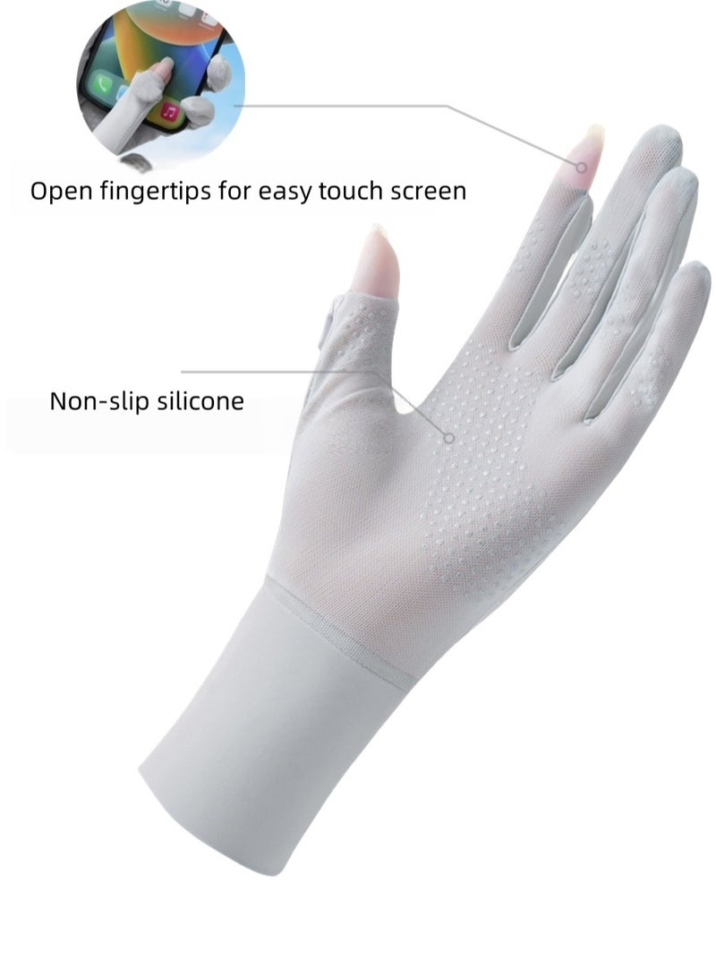 RTYY قفازات نسائية،قفاز سواقة،قلفزات سواقه،قفازات الحماية من الشمس،قفازات صيفية طويلة مضادة للانزلاق، مزودة بشاشة لمس كاملة الأصابع، ومناسبة للقيادة في الصيف، وركوب الخيل، وصيد الأسماك، ولعب الجولف، والأنشطة الخارجية. - Image 3