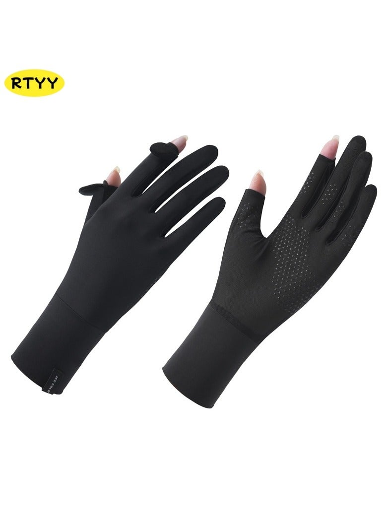 RTYY قفازات نسائية،قفاز سواقة،قلفزات سواقه،قفازات الحماية من الشمس،قفازات صيفية طويلة مضادة للانزلاق، مزودة بشاشة لمس كاملة الأصابع، ومناسبة للقيادة في الصيف، وركوب الخيل، وصيد الأسماك، ولعب الجولف، والأنشطة الخارجية. - Image 1