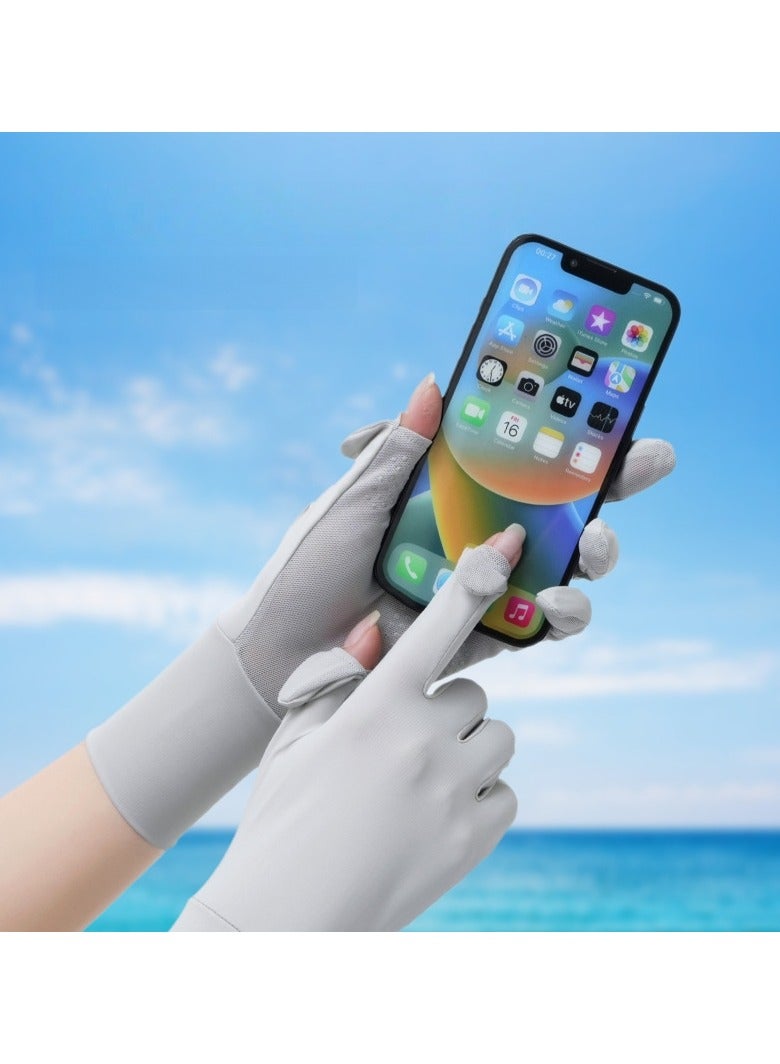 RTYY قفازات نسائية،قفاز سواقة،قلفزات سواقه،قفازات الحماية من الشمس،قفازات صيفية طويلة مضادة للانزلاق، مزودة بشاشة لمس كاملة الأصابع، ومناسبة للقيادة في الصيف، وركوب الخيل، وصيد الأسماك، ولعب الجولف، والأنشطة الخارجية. - Image 4