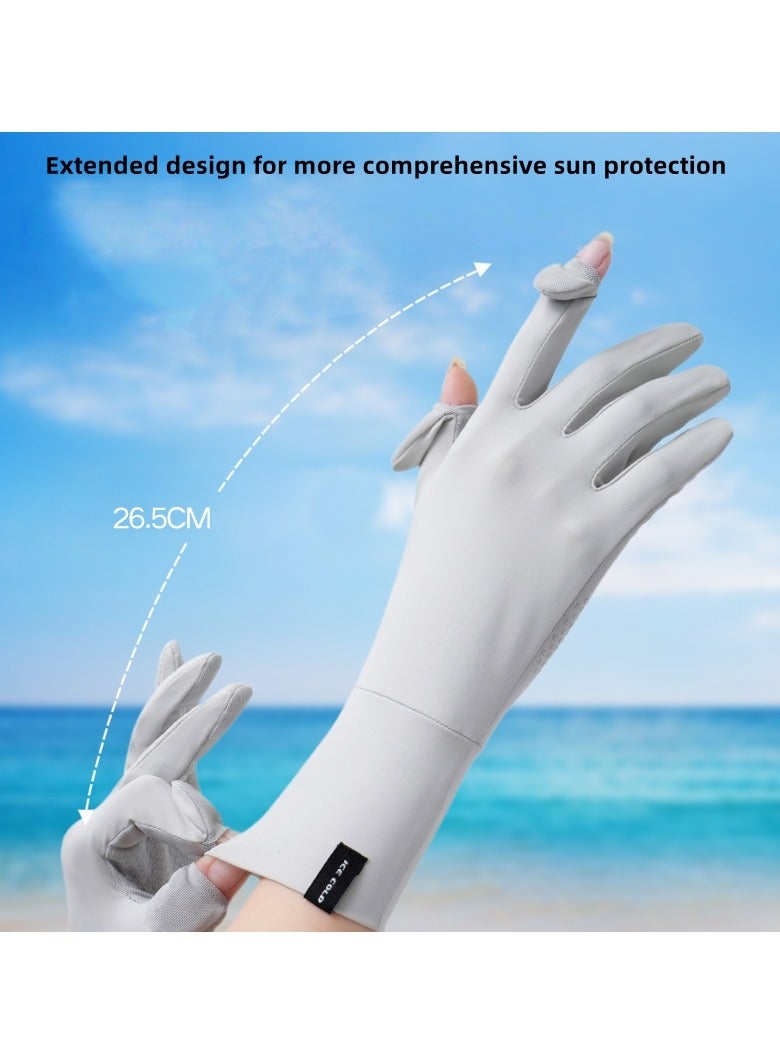 RTYY قفازات نسائية،قفاز سواقة،قلفزات سواقه،قفازات الحماية من الشمس،قفازات صيفية طويلة مضادة للانزلاق، مزودة بشاشة لمس كاملة الأصابع، ومناسبة للقيادة في الصيف، وركوب الخيل، وصيد الأسماك، ولعب الجولف، والأنشطة الخارجية. - Image 5