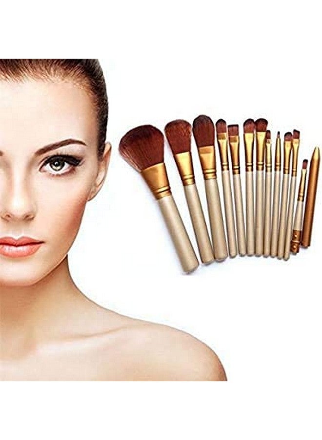LELE Makeup Brushes Kit Set Of 12 With A Silver Storage Box And One Sponge Puff And One 36H Eyeliner - Image 4