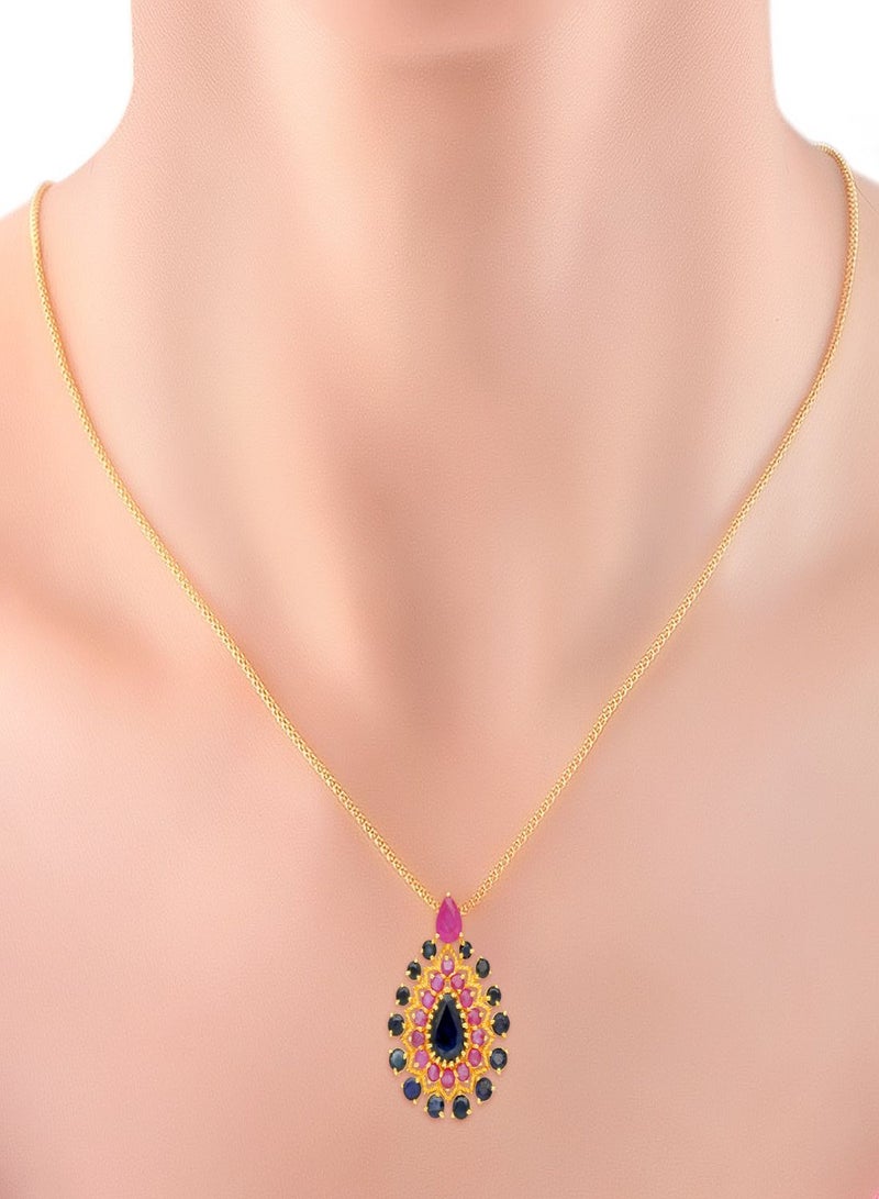 Malabar Gold and Diamonds 22 Carat 916 Purity Yellow Gemstone Pendant PGNFNC047PN5Y for Women  - Image 4