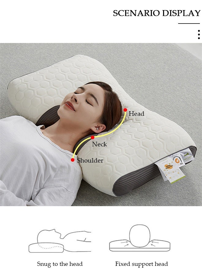 DUNISO وسادة مريحة للغاية لتخفيف آلام الرقبة والرأس والكتف وسائد دعم محيطية للنوم في السرير ووسادة تمدد العمود الفقري العنقي لتقويم العظام من أجل نوم الجانب الخلفي والمعدة - Image 5