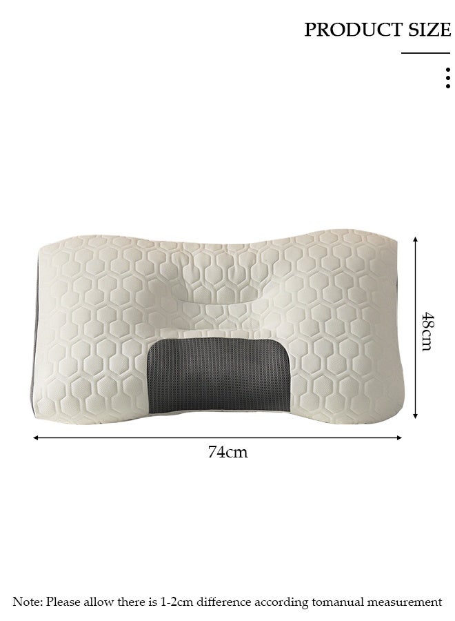 DUNISO وسادة مريحة للغاية لتخفيف آلام الرقبة والرأس والكتف وسائد دعم محيطية للنوم في السرير ووسادة تمدد العمود الفقري العنقي لتقويم العظام من أجل نوم الجانب الخلفي والمعدة - Image 3