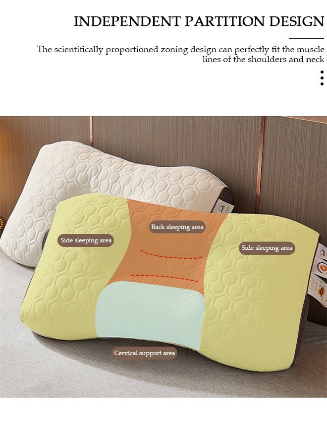 DUNISO وسادة مريحة للغاية لتخفيف آلام الرقبة والرأس والكتف وسائد دعم محيطية للنوم في السرير ووسادة تمدد العمود الفقري العنقي لتقويم العظام من أجل نوم الجانب الخلفي والمعدة - Image 4