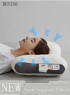 DUNISO Super Comfort Ergonomic Pillow for Neck Head and Shoulder Pain Relief Contour Support Pillows for Bed Sleeping Orthopedic Cervical Spine Stretch Pillow for Side Back Stomach Sleeper  - Image 1