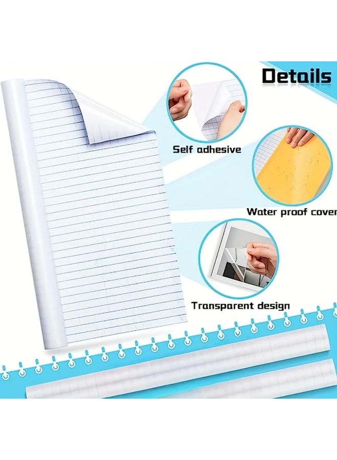 Transparent Self-Adhesive Book Protection Film 1 Roll 13.58x59.06 Inch Durable Reusable Fit - Image 1