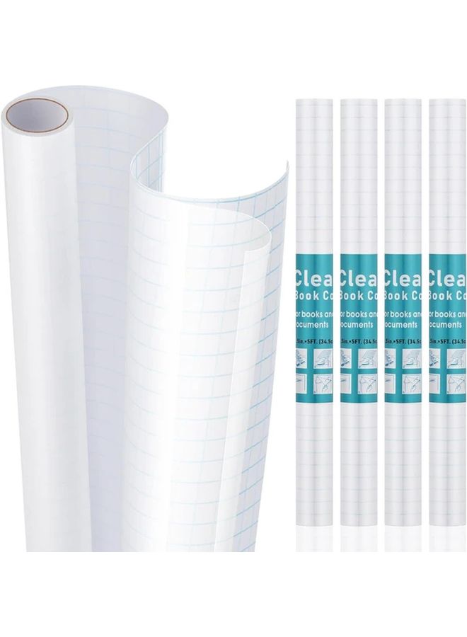 Transparent Self-Adhesive Book Protection Film 1 Roll 13.58x59.06 Inch Durable Reusable Fit - Image 3