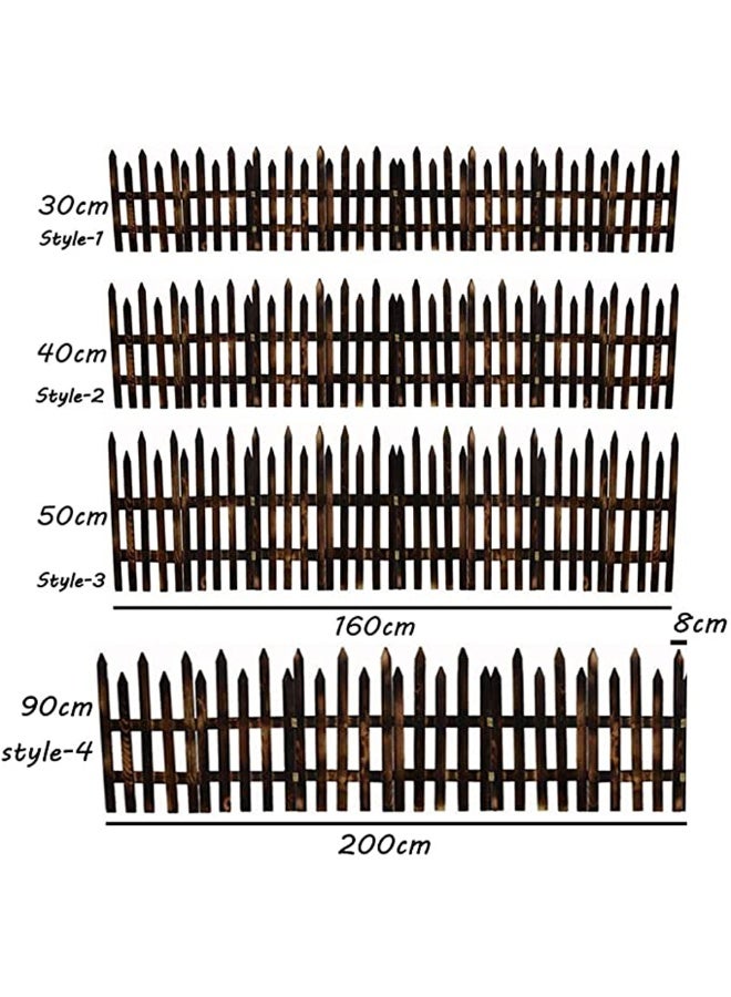 HOME TASTE ألواح سياج حديقة خشبية متداخلة 3 أحجام - حافة زخرفية لتنسيق الحدائق، أسرة الزهور، والتحكم في الحيوانات - حاجز فناء صلب خشبي متين - Image 2