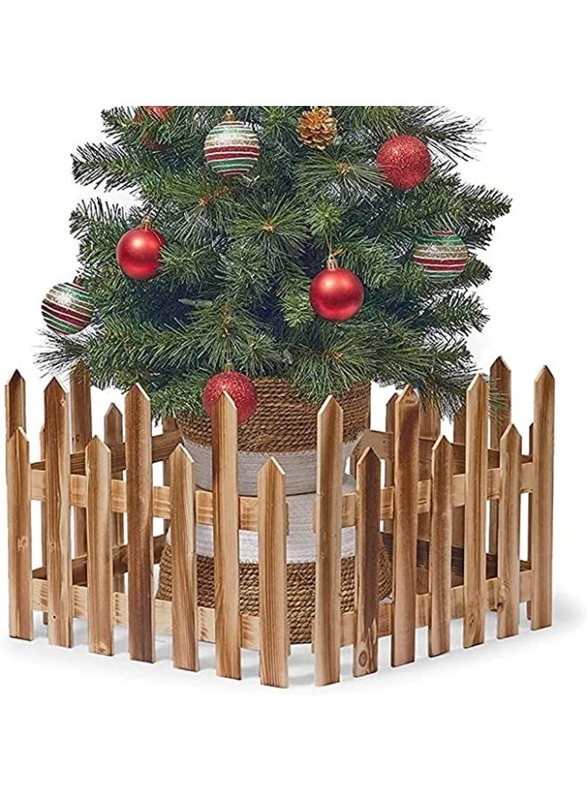 HOME TASTE ألواح سياج حديقة خشبية متداخلة 3 أحجام - حافة زخرفية لتنسيق الحدائق، أسرة الزهور، والتحكم في الحيوانات - حاجز فناء صلب خشبي متين - Image 5