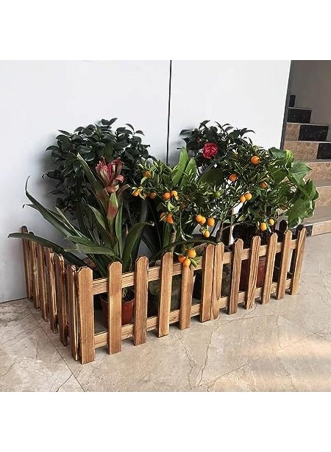 HOME TASTE ألواح سياج حديقة خشبية متداخلة 3 أحجام - حافة زخرفية لتنسيق الحدائق، أسرة الزهور، والتحكم في الحيوانات - حاجز فناء صلب خشبي متين - Image 4
