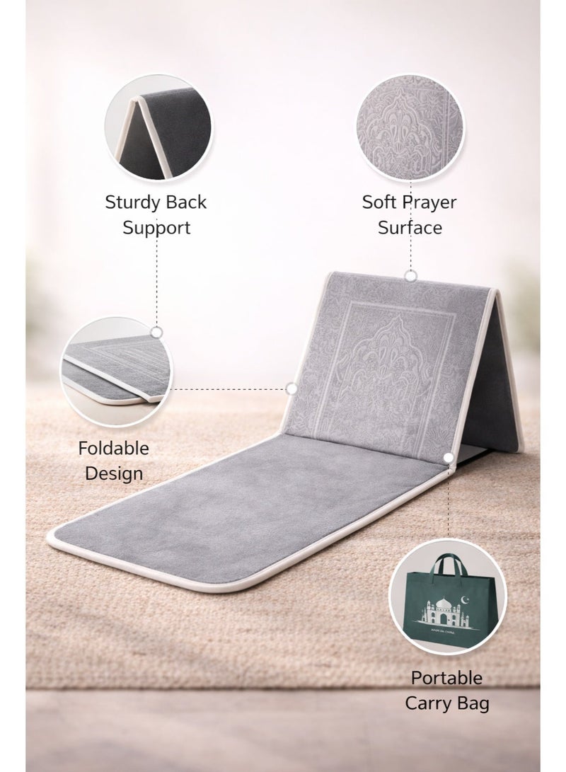 Royal King Foldable Prayer Mat with Back Support Portable Islamic Prayer Rug with Carry Bag Comfortable Salah Mat for Home Travel Mosque - Image 4