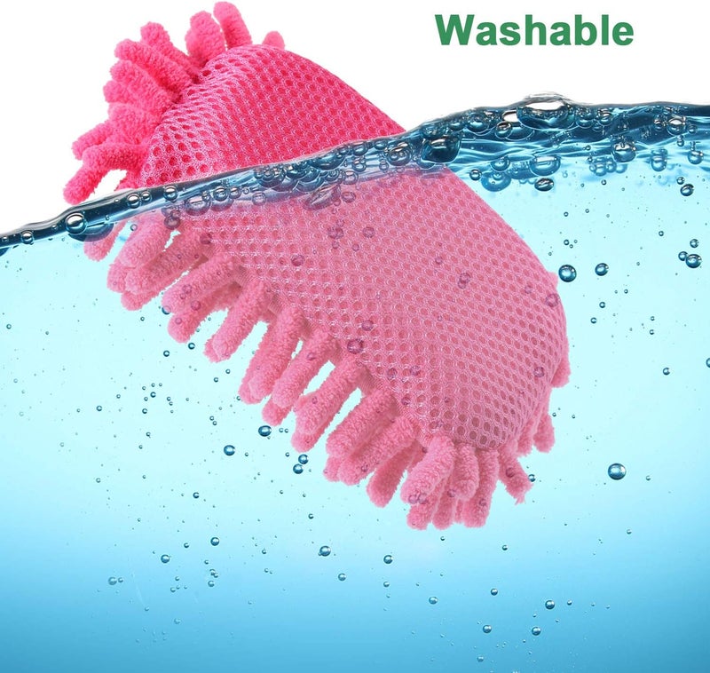 klarako 6 Pieces Washable Microfiber Shag Dry Erase Board Eraser Microfiber Shag Whiteboard Eraser for Dry Erase Markers, Chalk, School, Home and Office (Gray, Blue, Pink) - Image 5