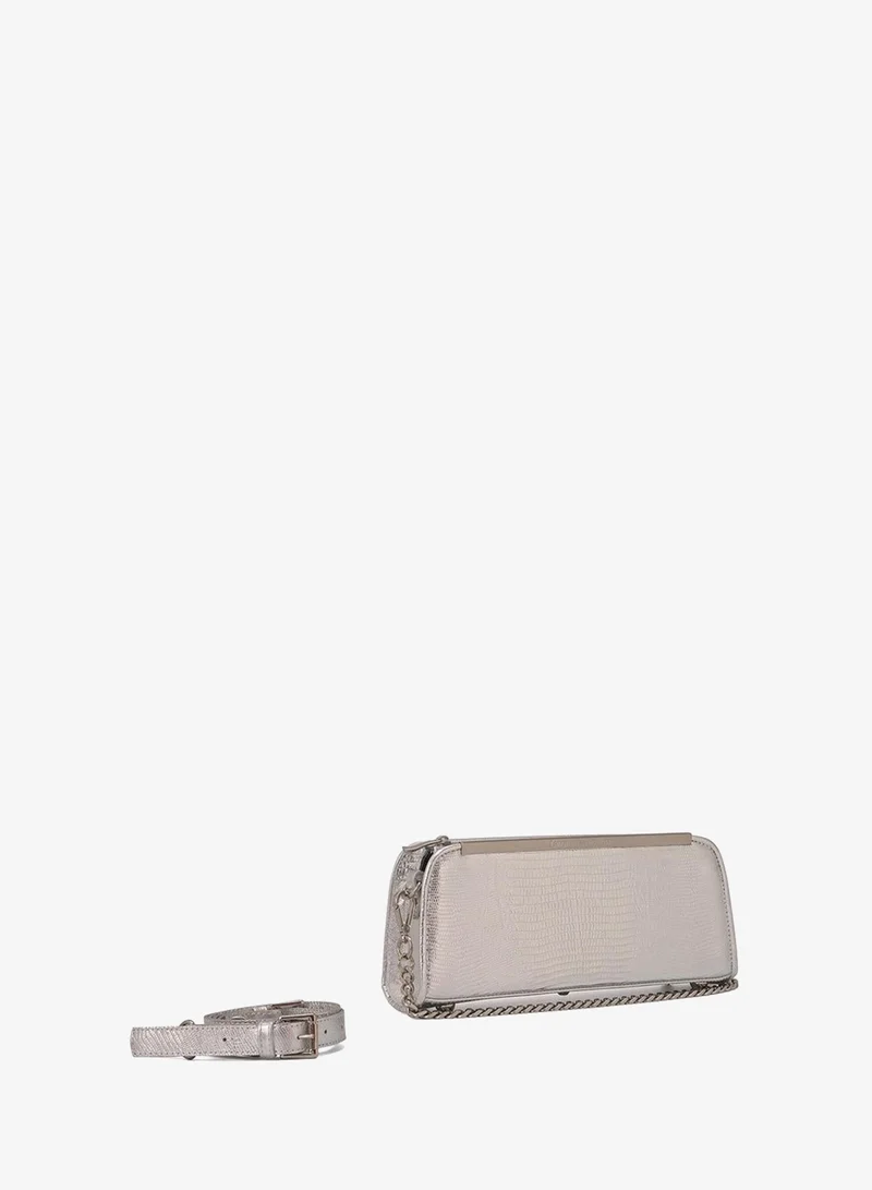 Silver Baguette Bag