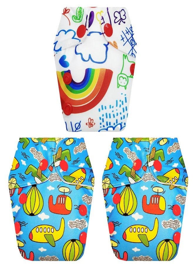 Dumbledo Premium Newborn Cloth Diaper with Integrated Insert (Pack of 3) | Dry Feel and Comfortable | 6-Layer Absorbent Pad | Travel Friendly | Ideal for Toddlers | 0 - 4 Months | Unisex Baby - Image 1