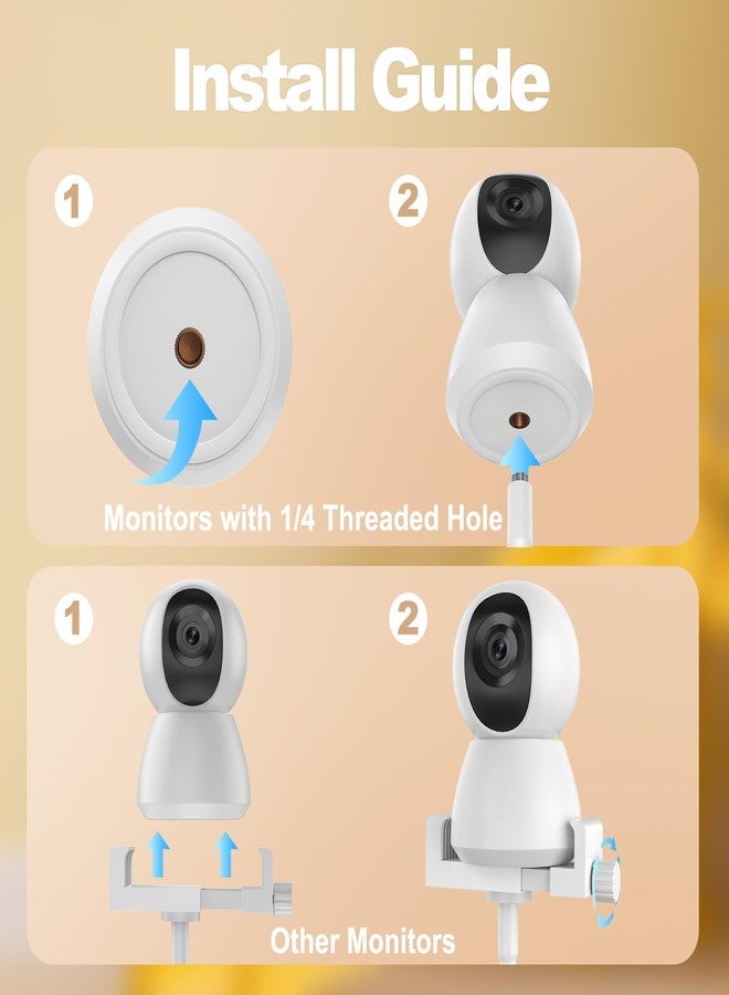 Vebiso Upgraded Baby Monitor Mount - Universal Adjustable Baby Camera Clip Mount for Hello Baby, Nanit Pro, Infant Optics, VTech & Most Baby Monitors, Detachable Arm Monitor Holder Flex Stand for Crib - Image 5