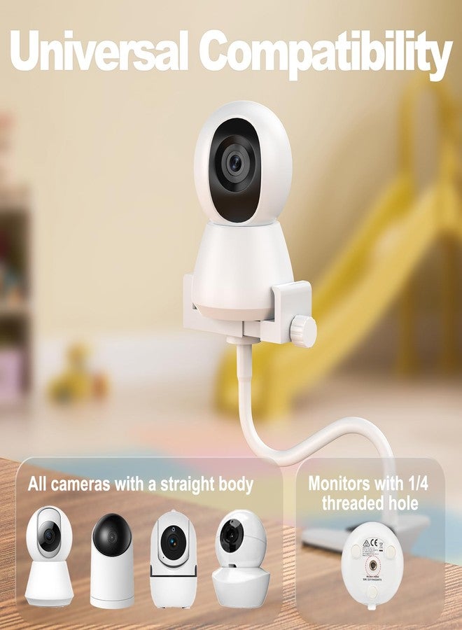 Vebiso Upgraded Baby Monitor Mount - Universal Adjustable Baby Camera Clip Mount for Hello Baby, Nanit Pro, Infant Optics, VTech & Most Baby Monitors, Detachable Arm Monitor Holder Flex Stand for Crib - Image 2