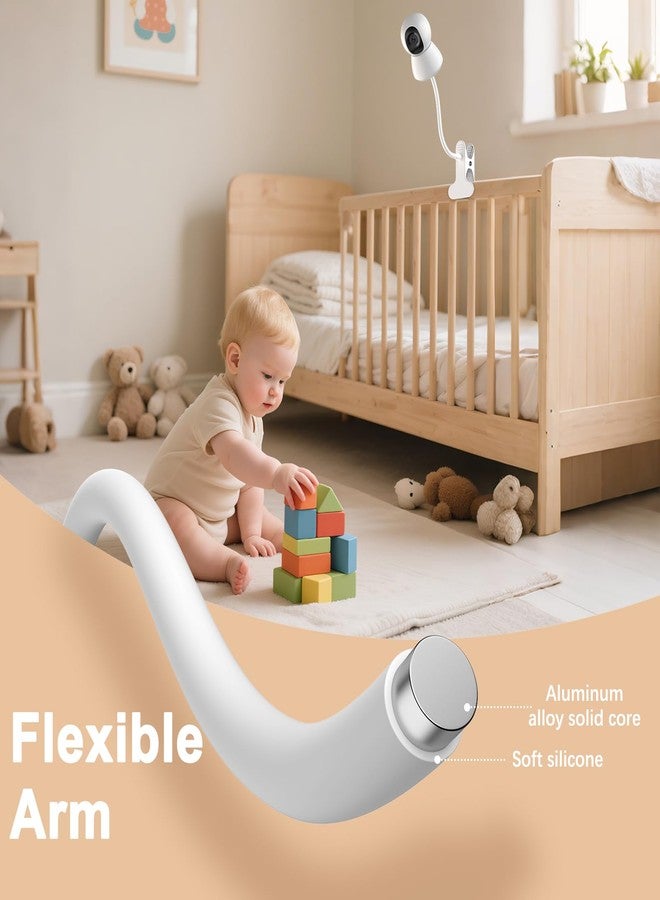 Vebiso Upgraded Baby Monitor Mount - Universal Adjustable Baby Camera Clip Mount for Hello Baby, Nanit Pro, Infant Optics, VTech & Most Baby Monitors, Detachable Arm Monitor Holder Flex Stand for Crib - Image 3